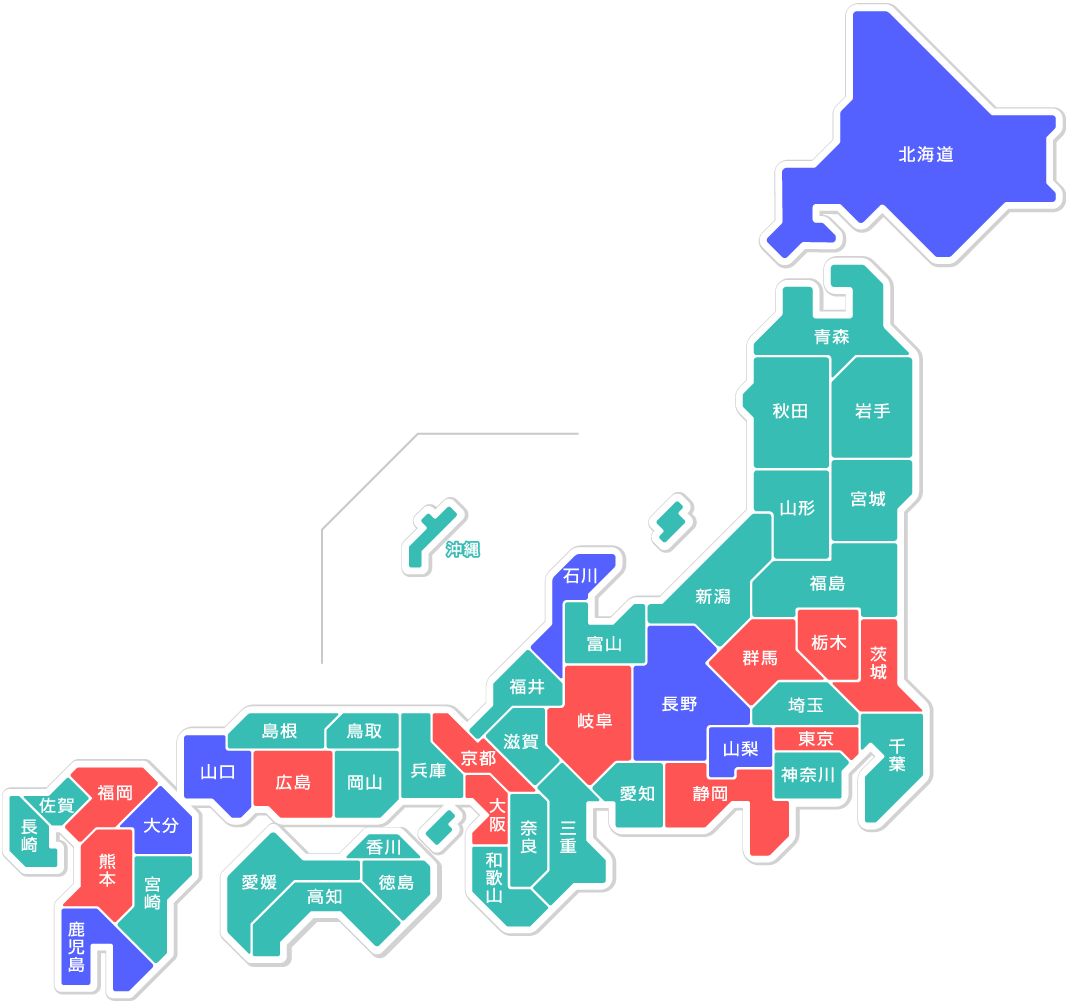 新規フランチャイズ加盟店 募集エリア地図