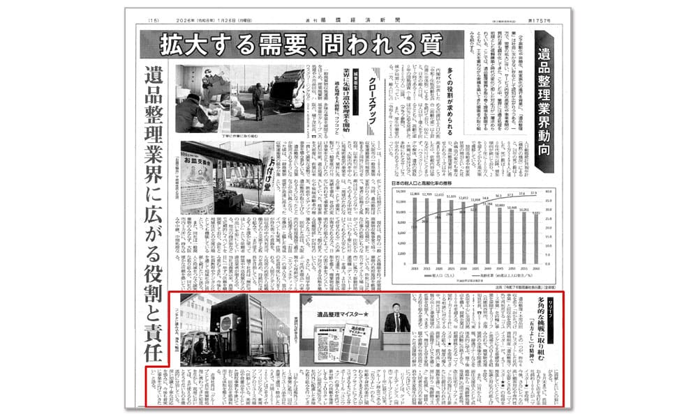 週刊循環経済新聞に掲載されました